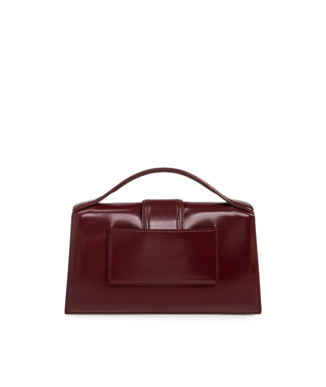 JACQUEMUS Бордовая кожаная сумка с короткими ручками, фото 6