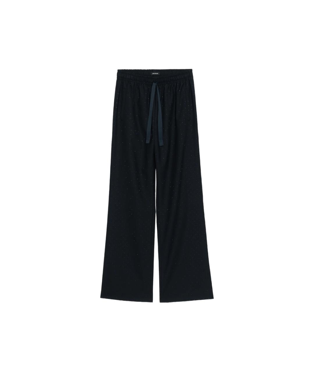 ZADIG & VOLTAIRE Синие полиэстеровые брюки широкие, фото 1
