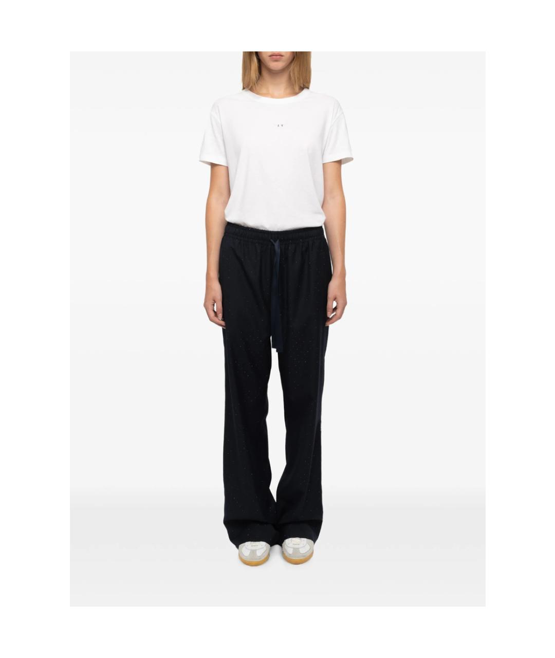 ZADIG & VOLTAIRE Синие полиэстеровые брюки широкие, фото 4