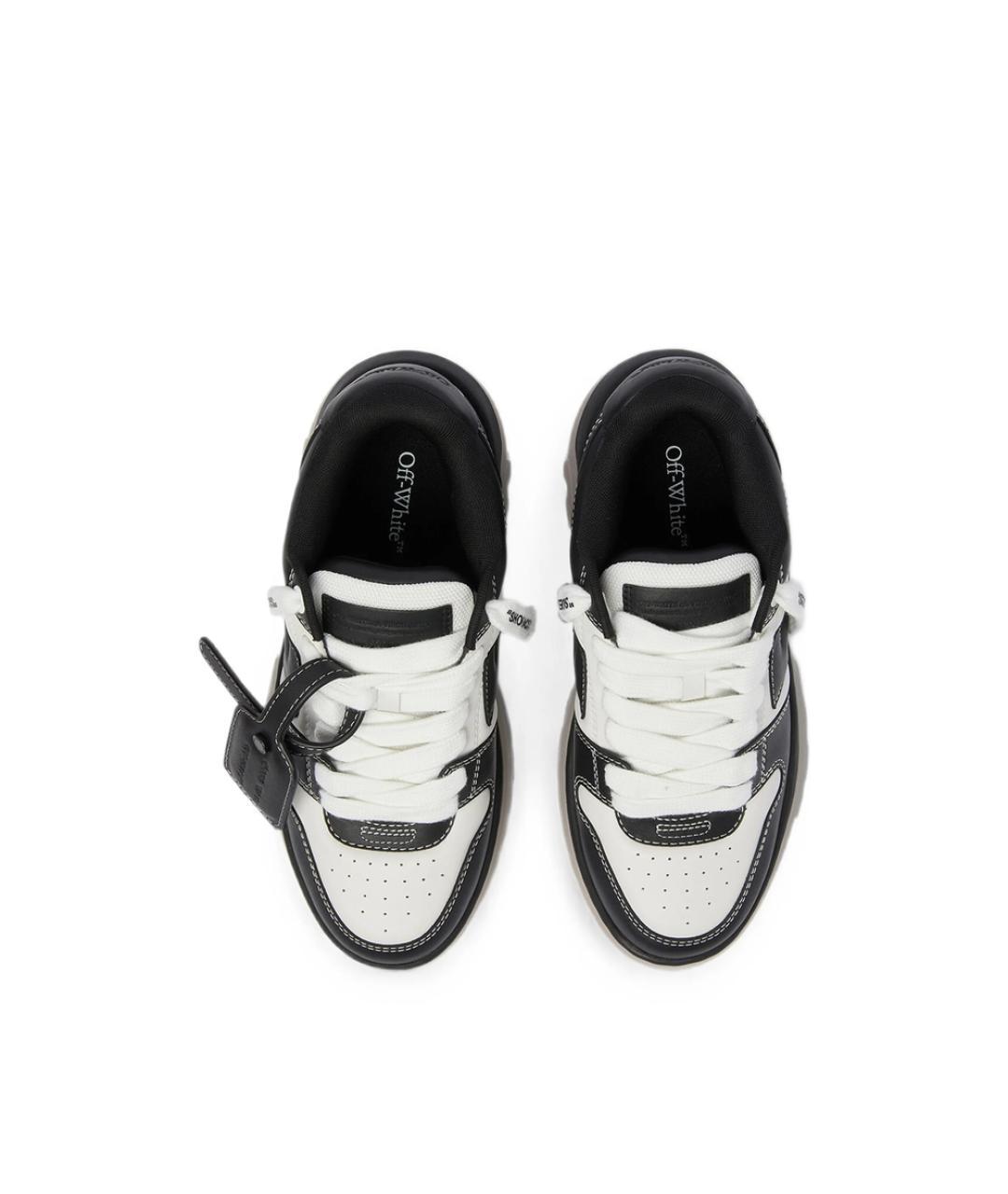 OFF-WHITE Черные кожаные низкие кроссовки / кеды, фото 2
