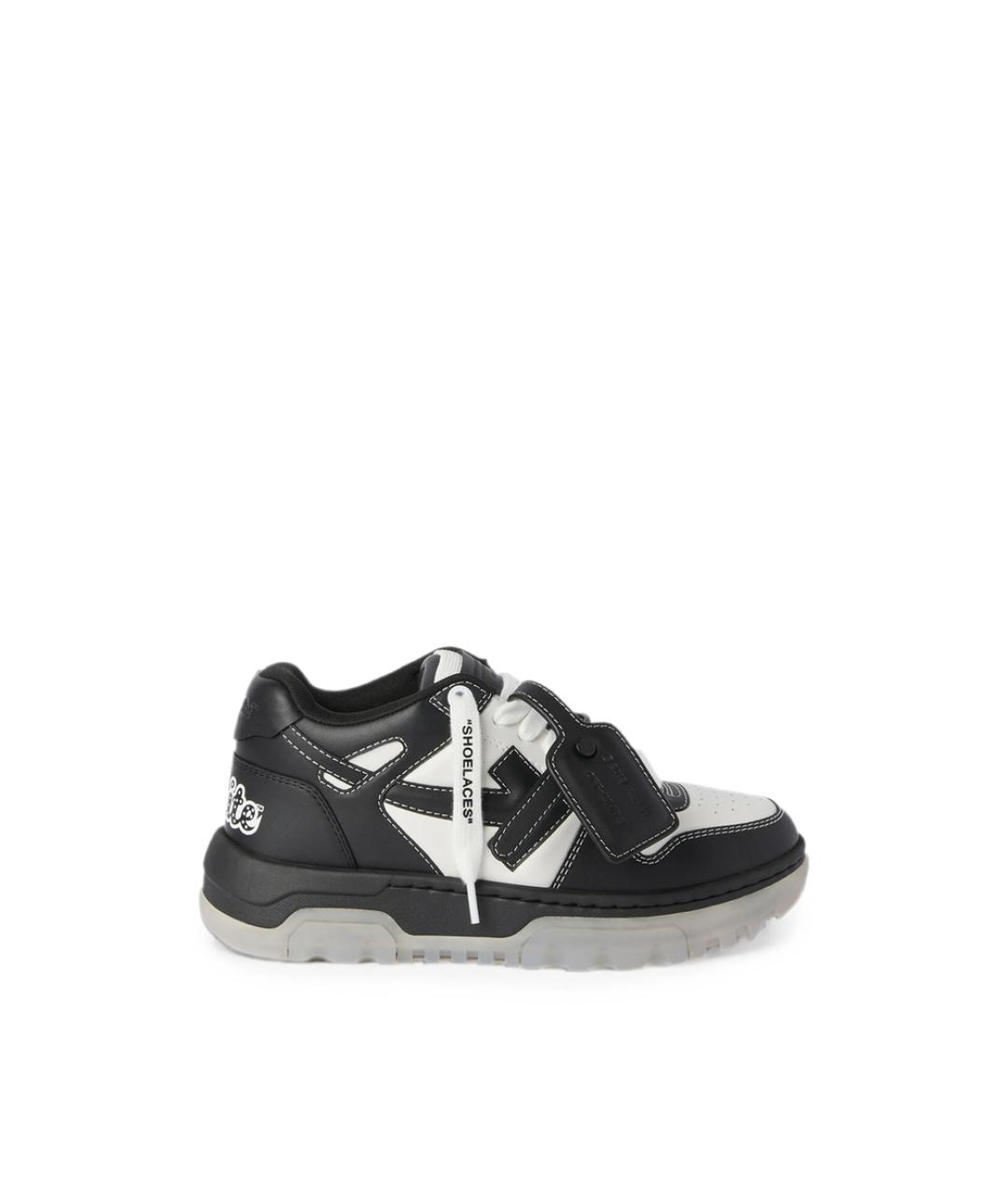 OFF-WHITE Черные кожаные низкие кроссовки / кеды, фото 1