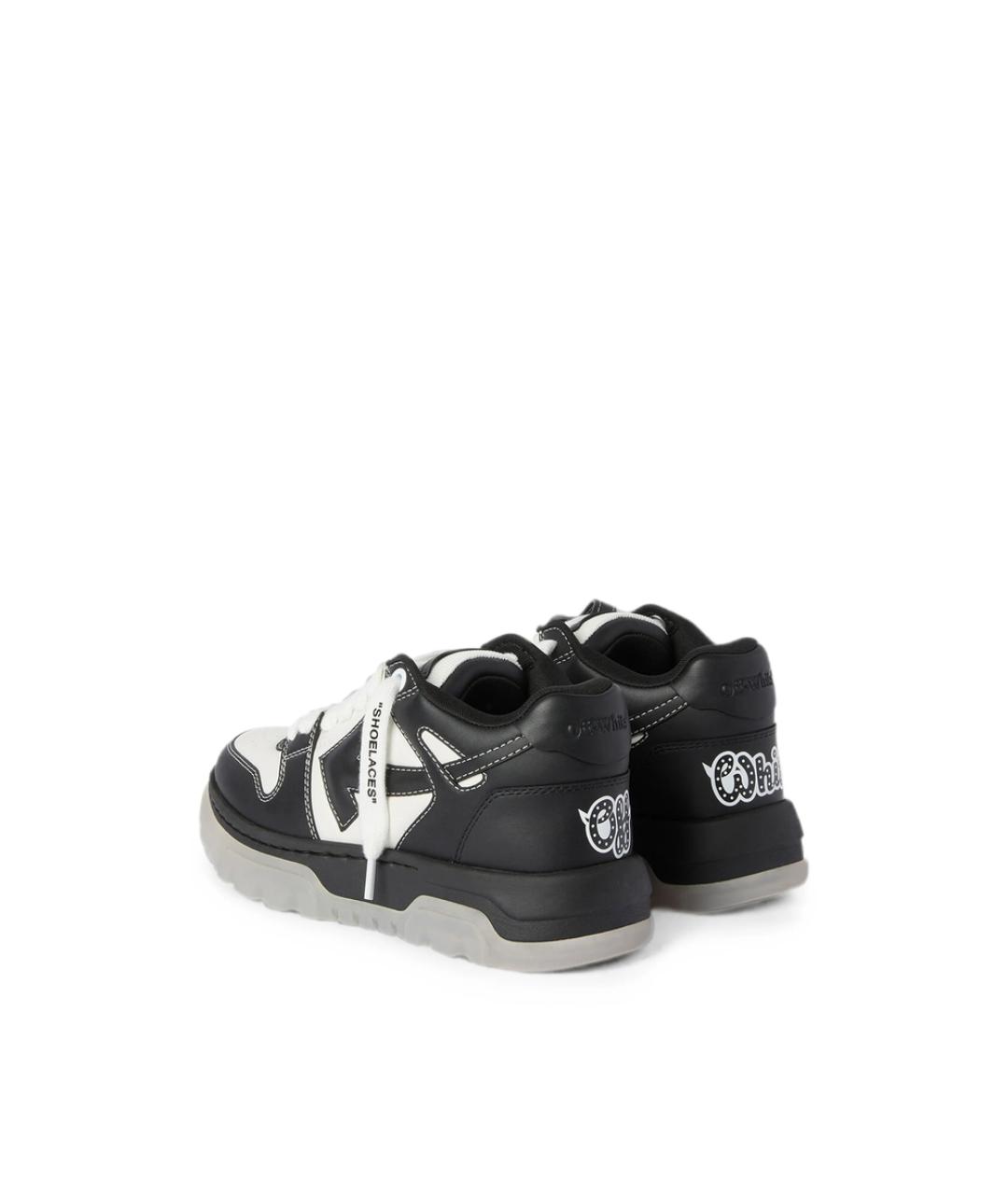 OFF-WHITE Черные кожаные низкие кроссовки / кеды, фото 4