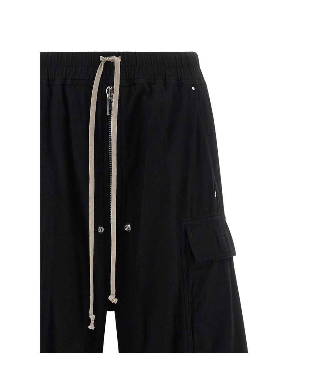 RICK OWENS DRKSHDW Черные хлопковые прямые брюки, фото 3
