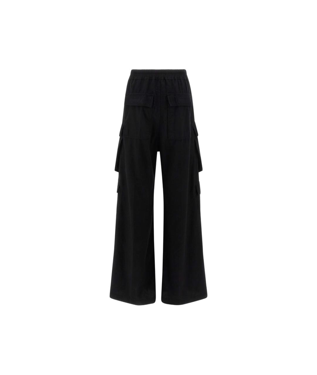 RICK OWENS DRKSHDW Черные хлопковые прямые брюки, фото 4