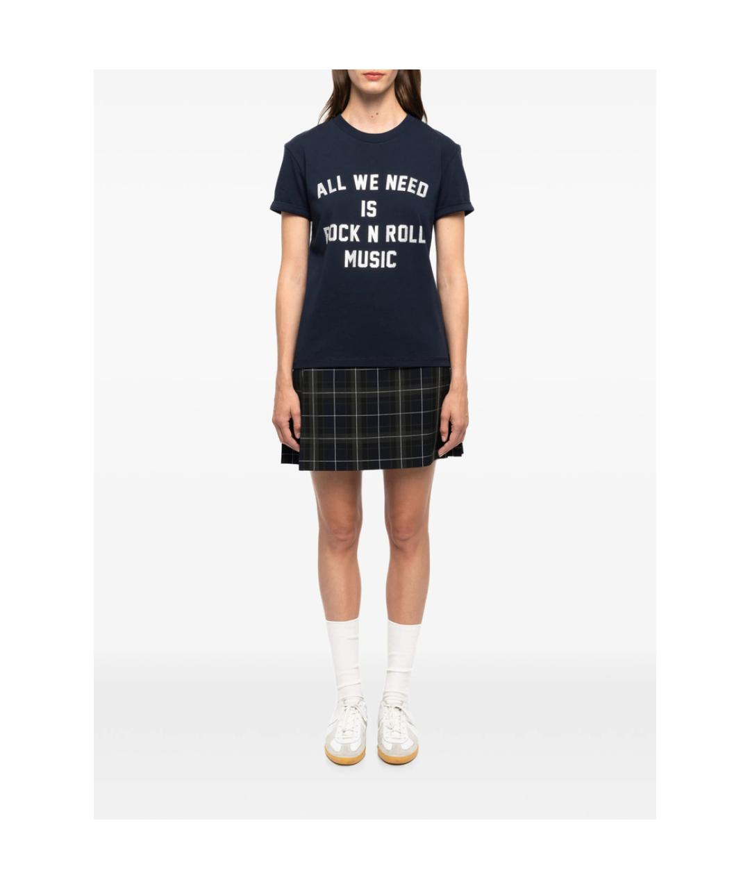 ZADIG & VOLTAIRE Синяя хлопковая футболка, фото 3