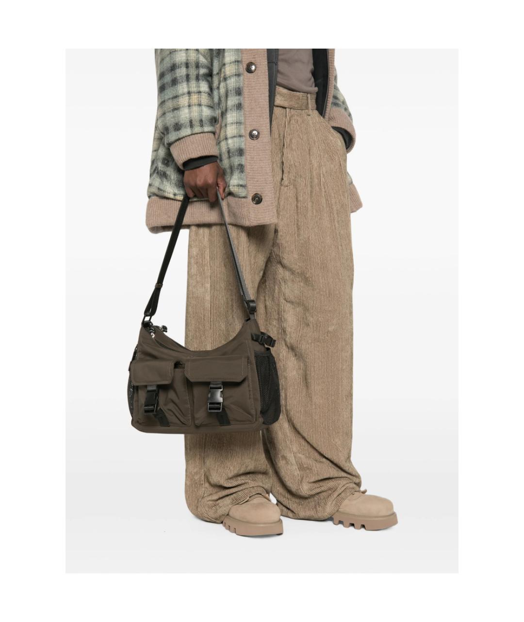 A.P.C. Хаки нейлоновая сумка на плечо, фото 2