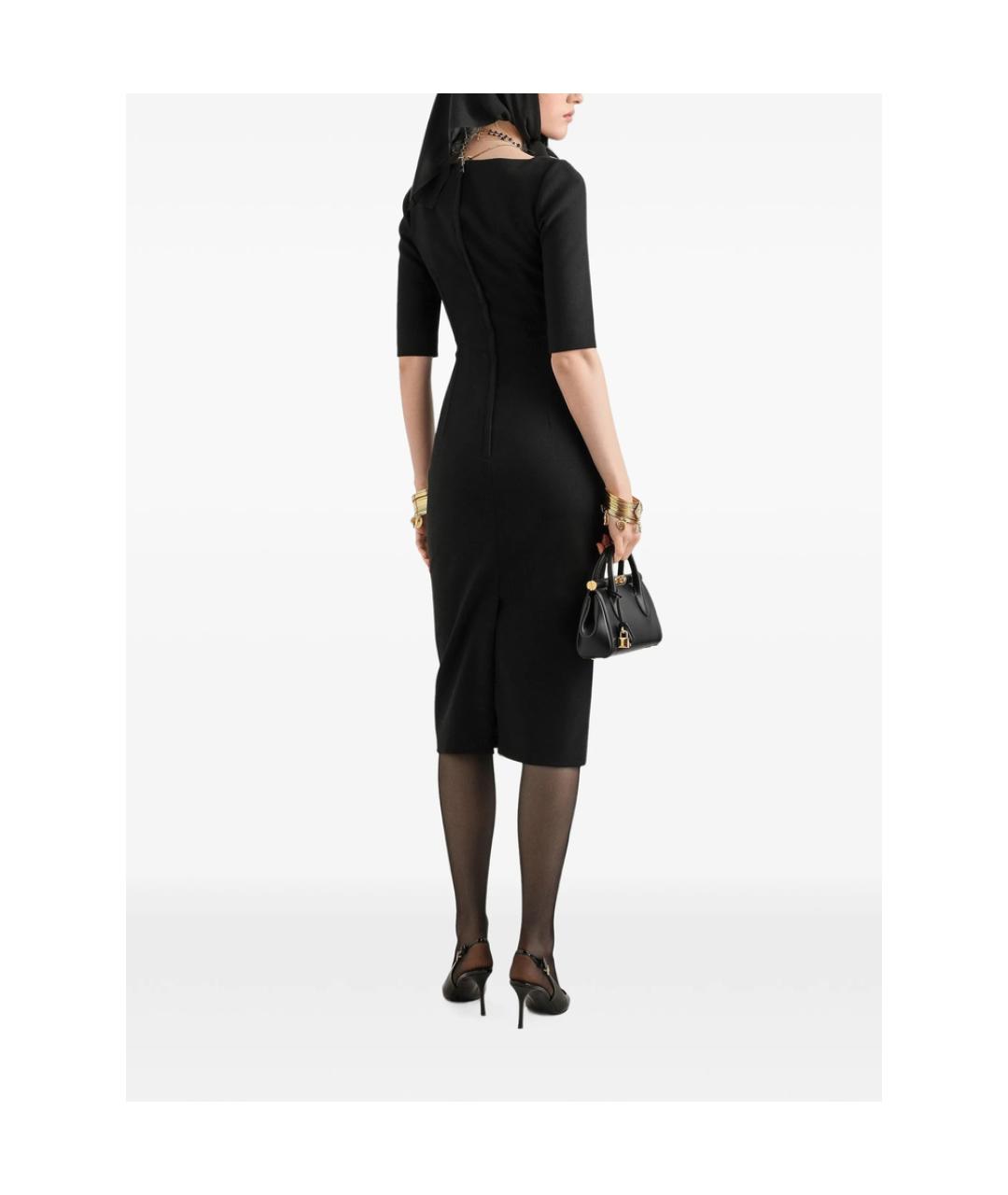 DOLCE&GABBANA Черное шерстяное повседневное платье, фото 4