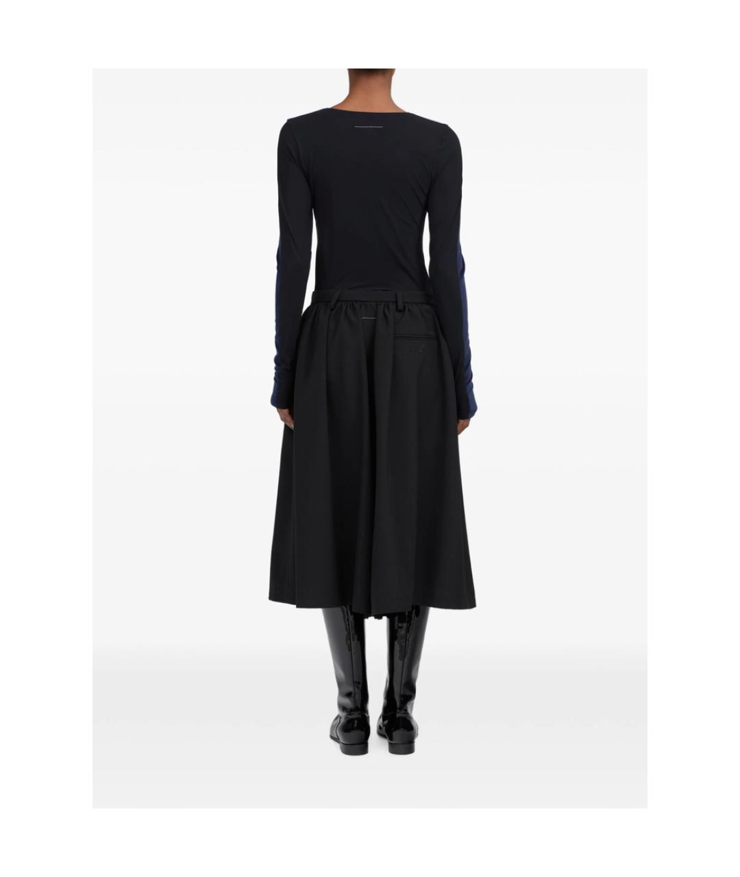 MM6 MAISON MARGIELA Черные полиэстеровые кюлоты, фото 5