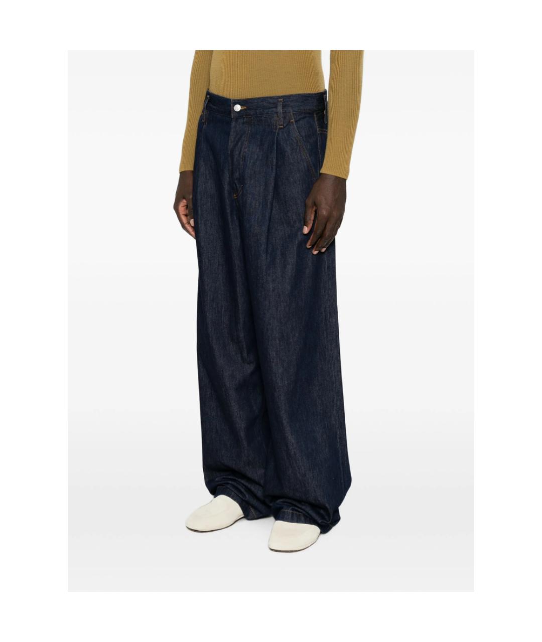 DRIES VAN NOTEN Синие хлопковые прямые джинсы, фото 2