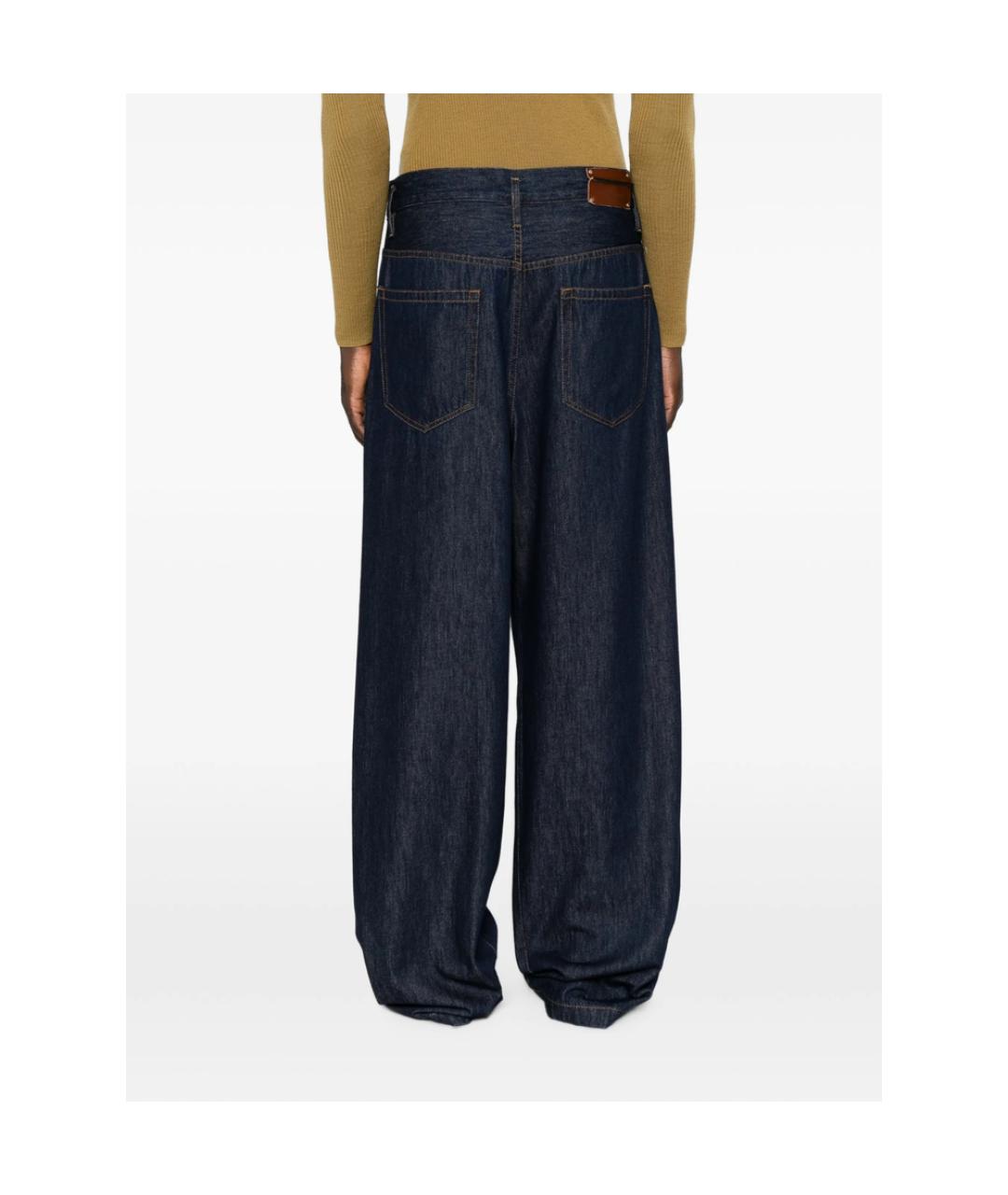 DRIES VAN NOTEN Синие хлопковые прямые джинсы, фото 3