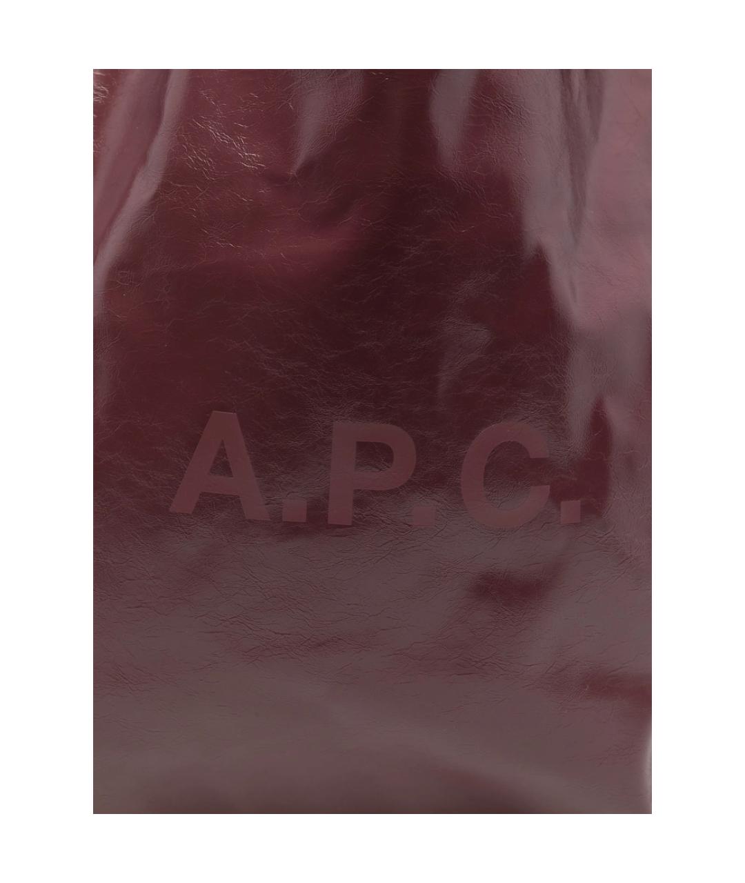 A.P.C. Красная кожаная сумка тоут, фото 2