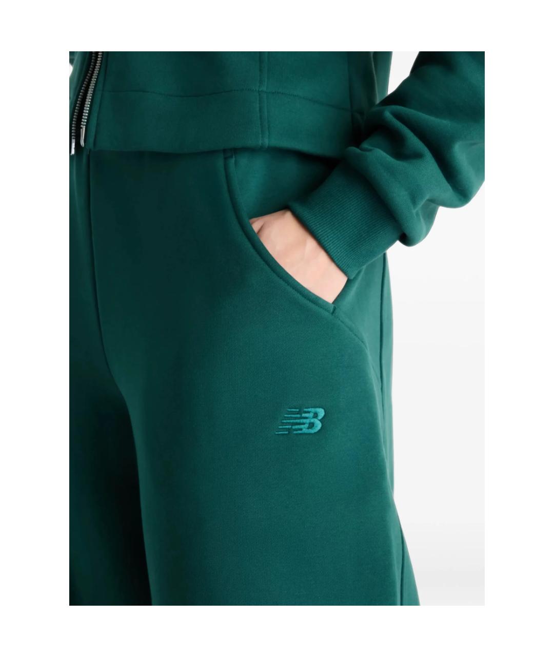 NEW BALANCE Зеленые хлопковые спортивные брюки и шорты, фото 6