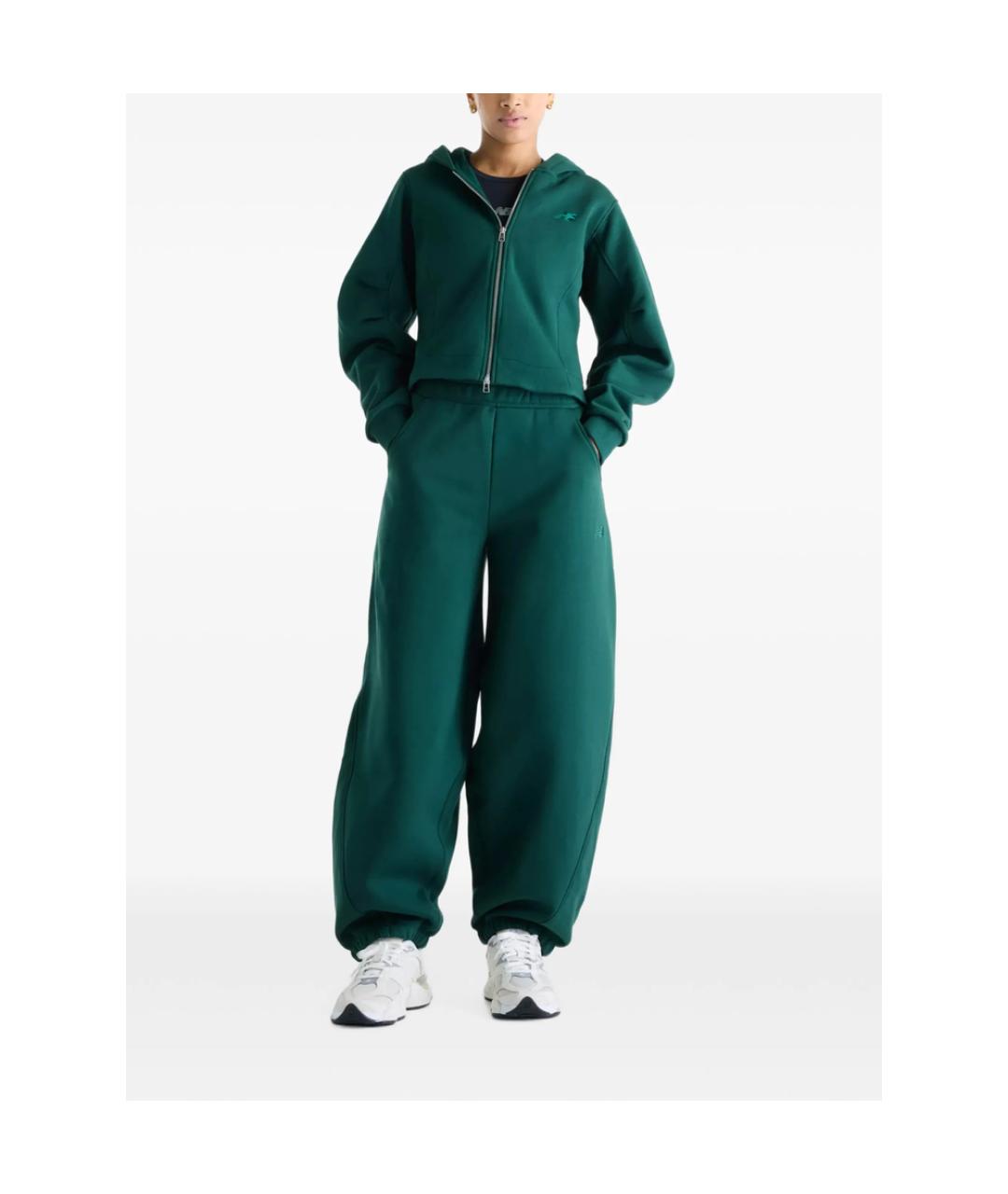 NEW BALANCE Зеленые хлопковые спортивные брюки и шорты, фото 2