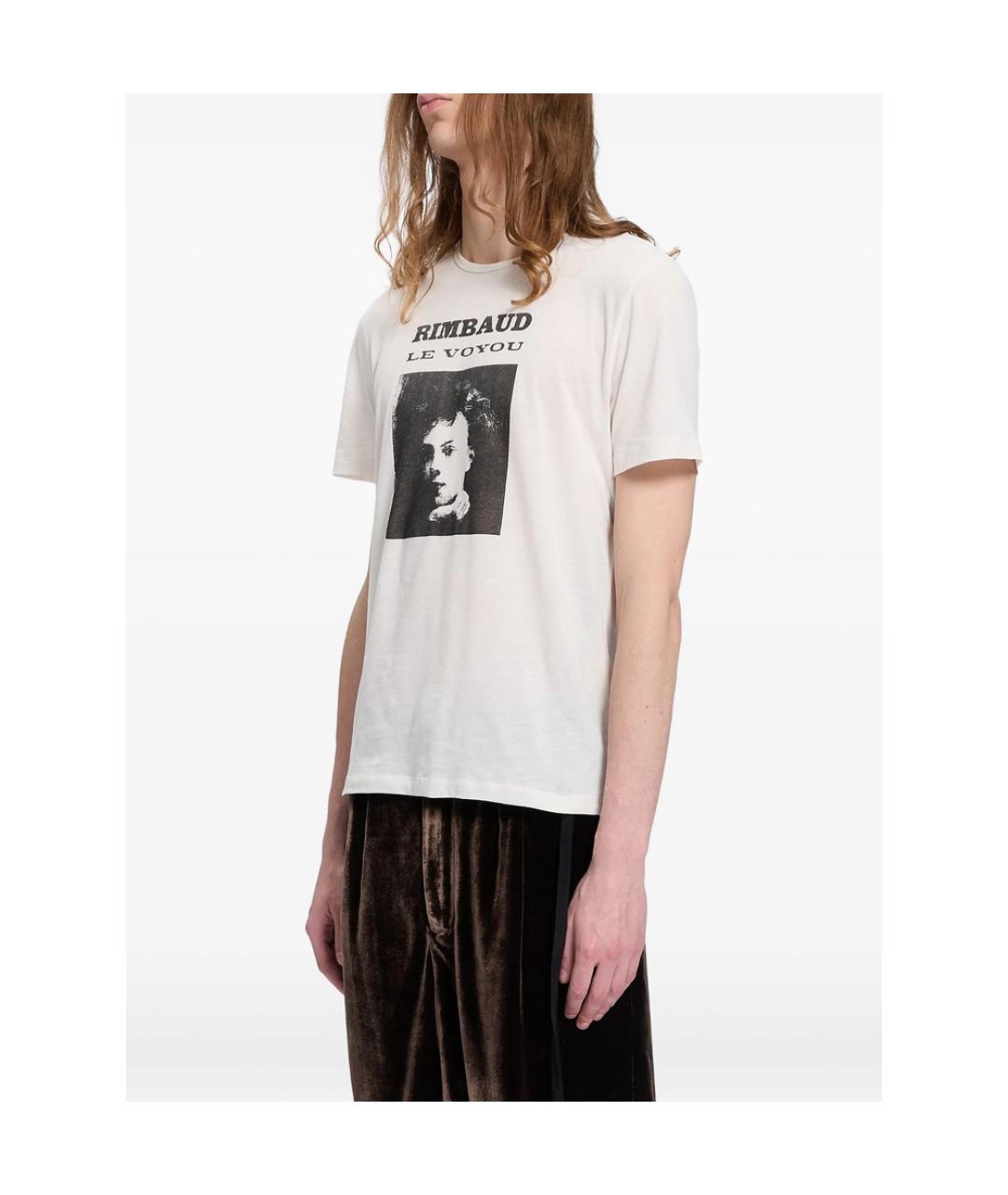 ANN DEMEULEMEESTER Белая хлопковая футболка, фото 5