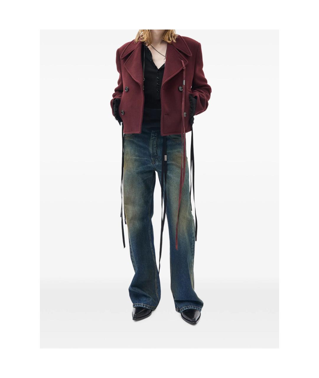 ANN DEMEULEMEESTER Синие хлопковые прямые джинсы, фото 2