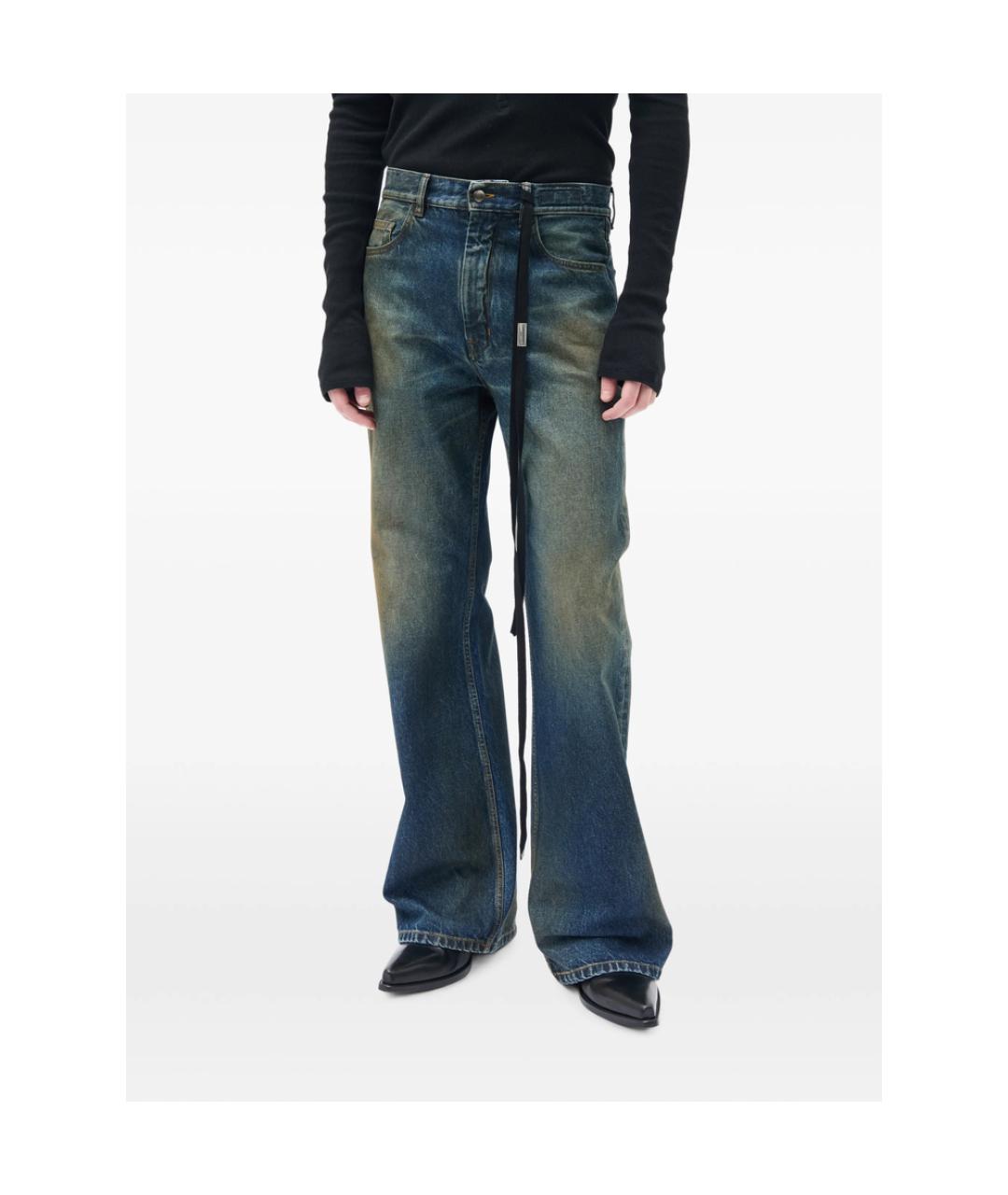 ANN DEMEULEMEESTER Синие хлопковые прямые джинсы, фото 1
