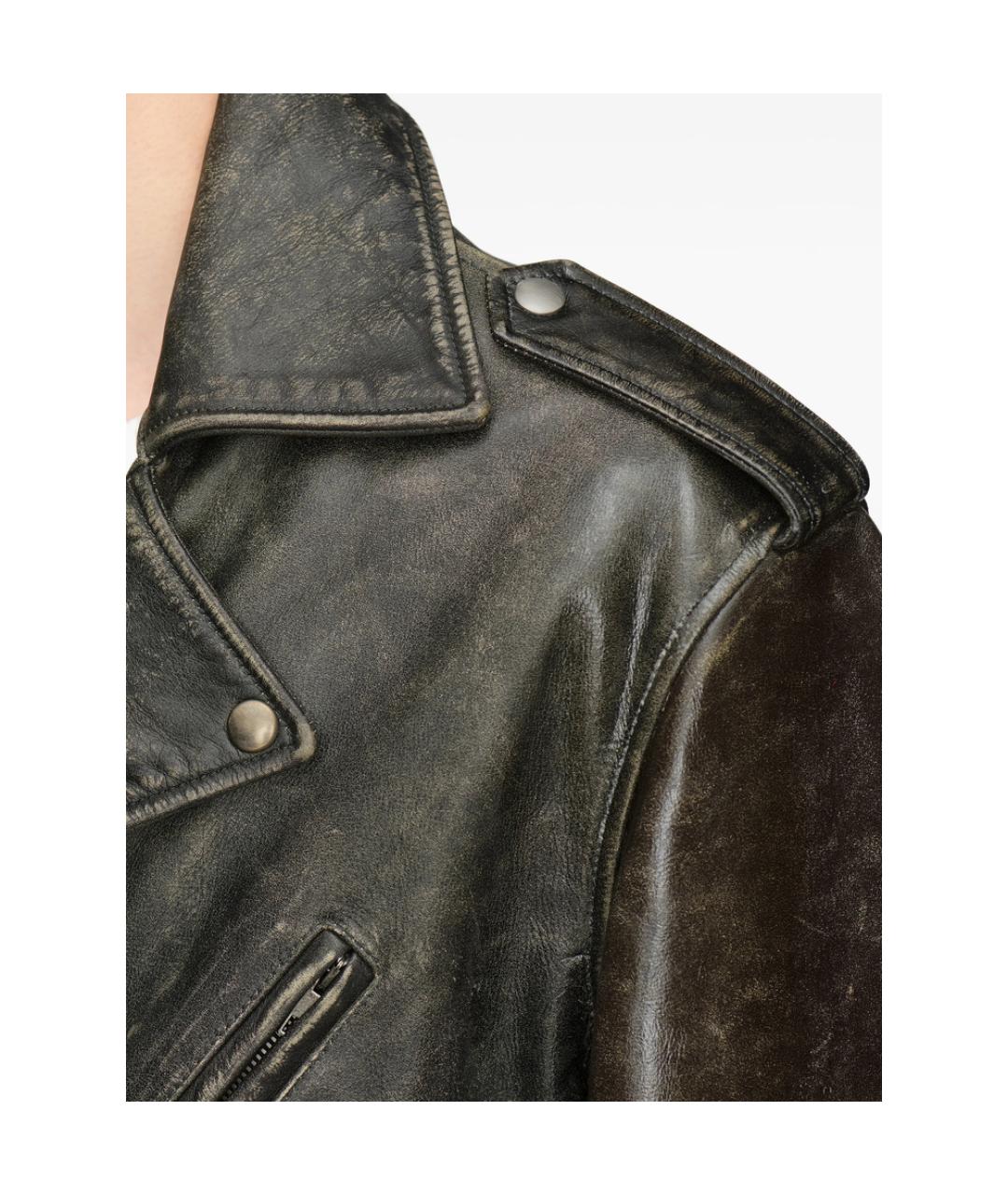 MAISON MARGIELA Черная кожаная куртка, фото 4