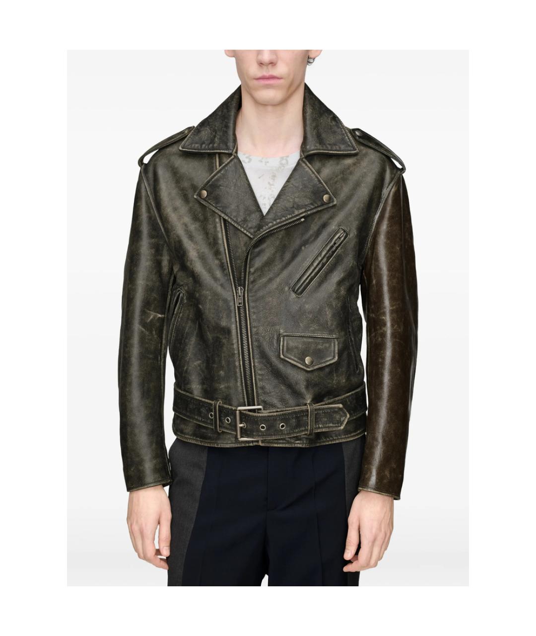 MAISON MARGIELA Черная кожаная куртка, фото 3