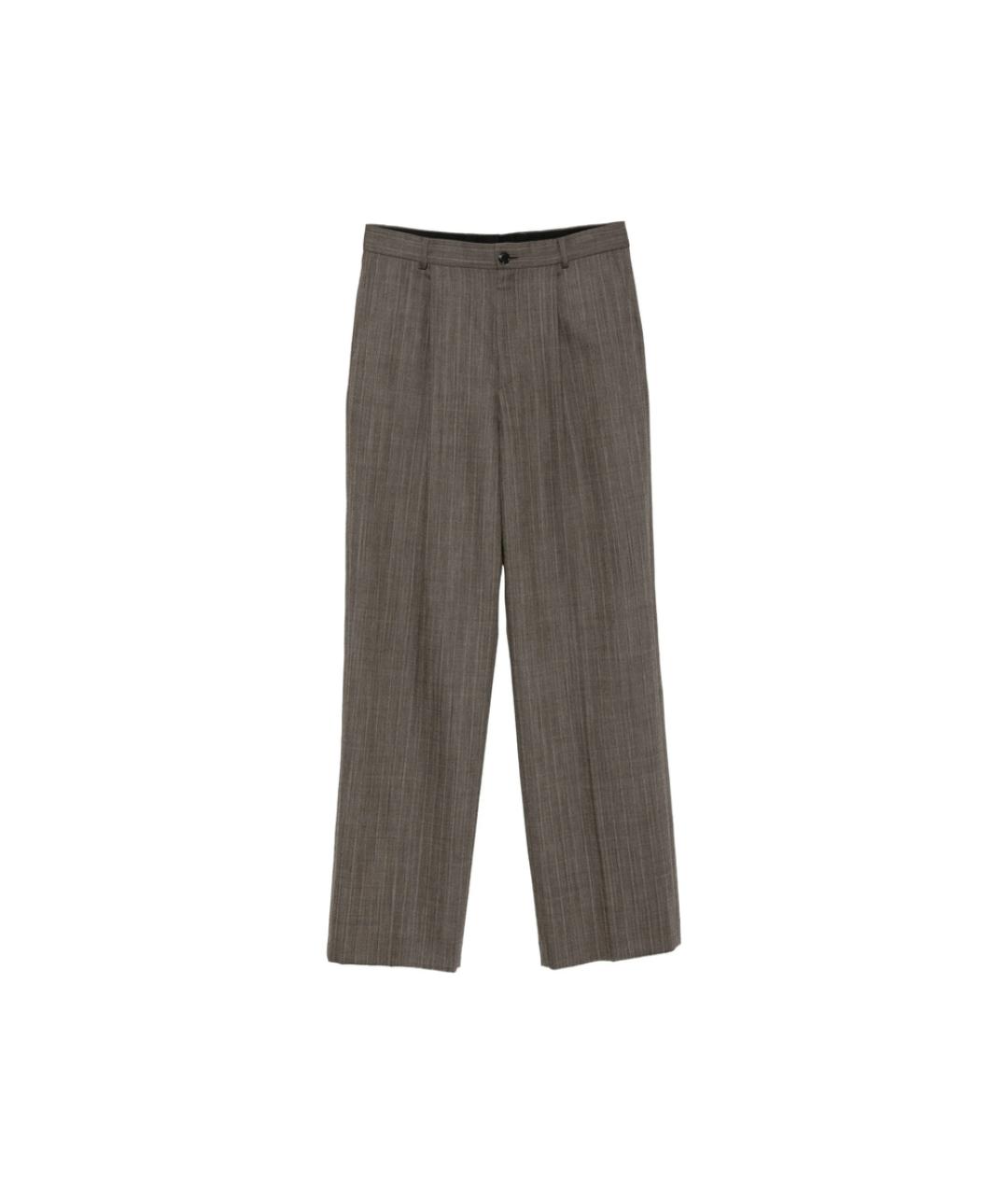 DRIES VAN NOTEN Серые шерстяные повседневные брюки, фото 1