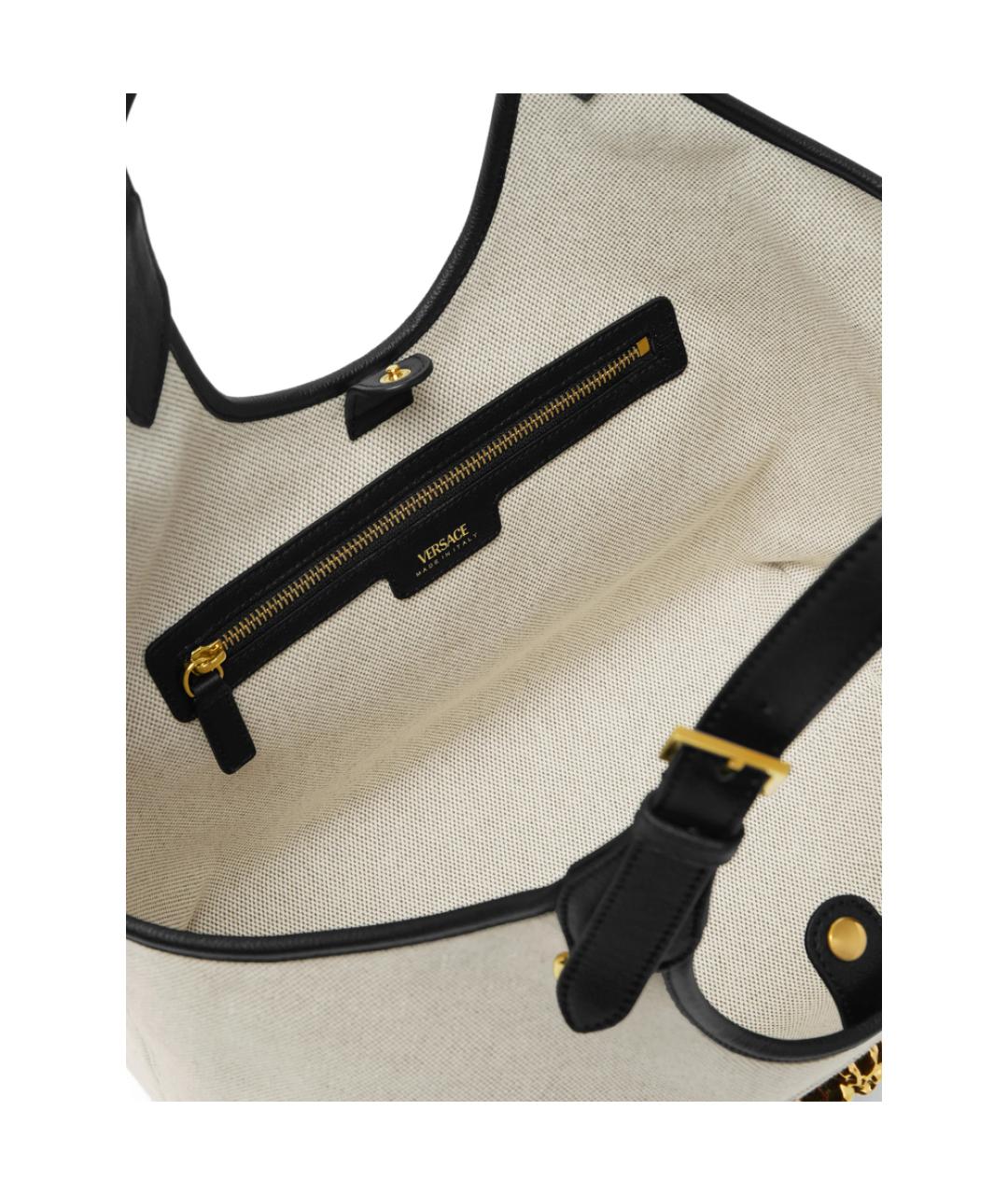 VERSACE Белая сумка тоут из канвы, фото 5
