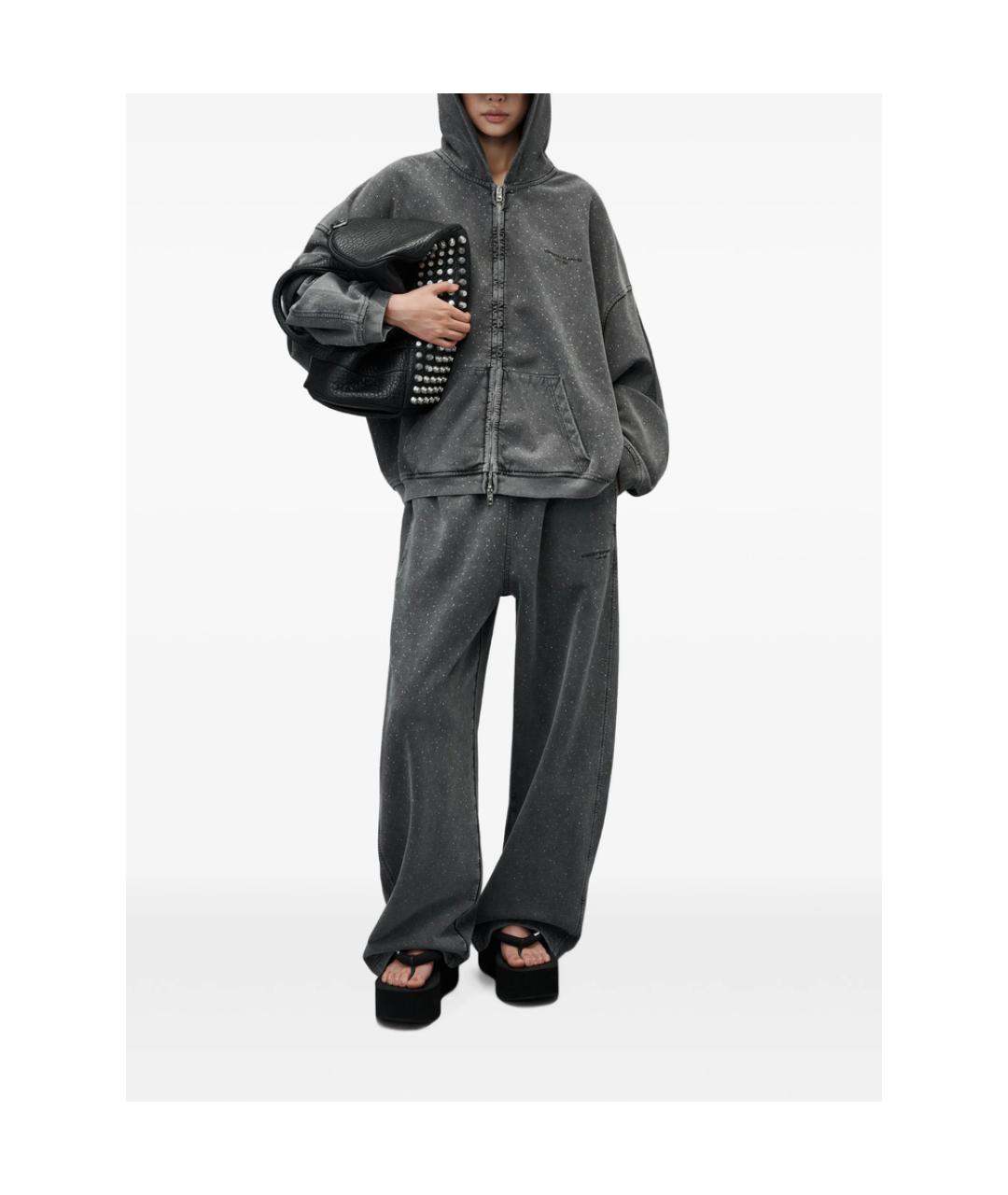 ALEXANDER WANG Серые хлопковые повседневные брюки, фото 3
