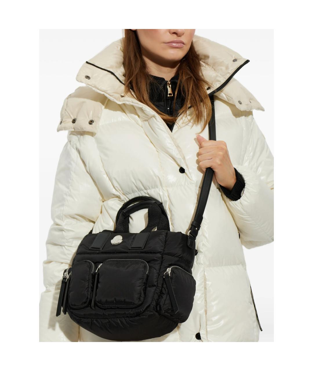 MONCLER Черная тканевая сумка тоут, фото 6