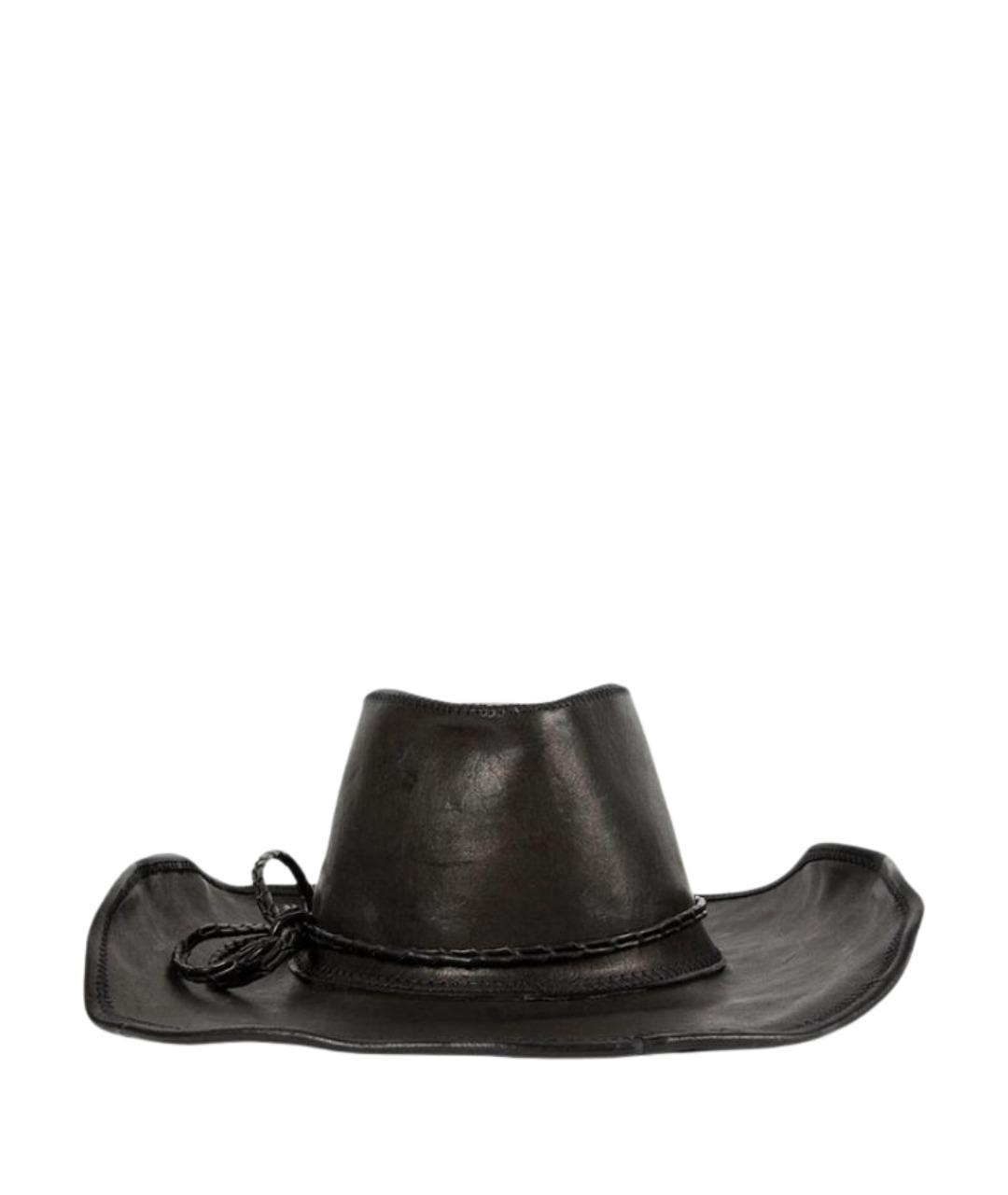 ANN DEMEULEMEESTER Черная кожаная шляпа, фото 1
