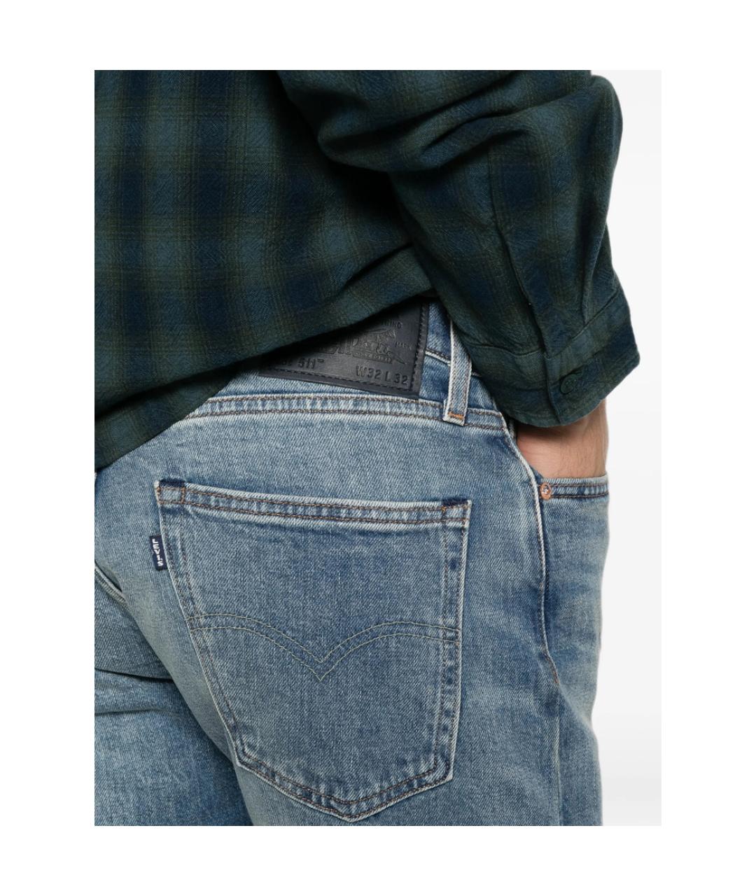 LEVI'S Голубые хлопковые джинсы скинни, фото 3