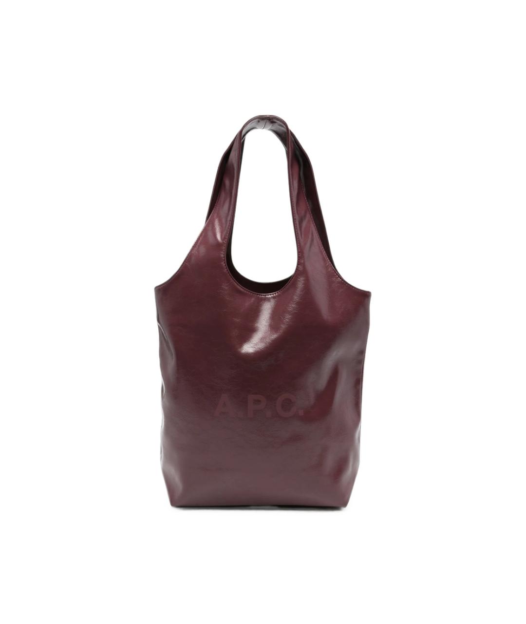 A.P.C. Бордовая кожаная сумка тоут, фото 1