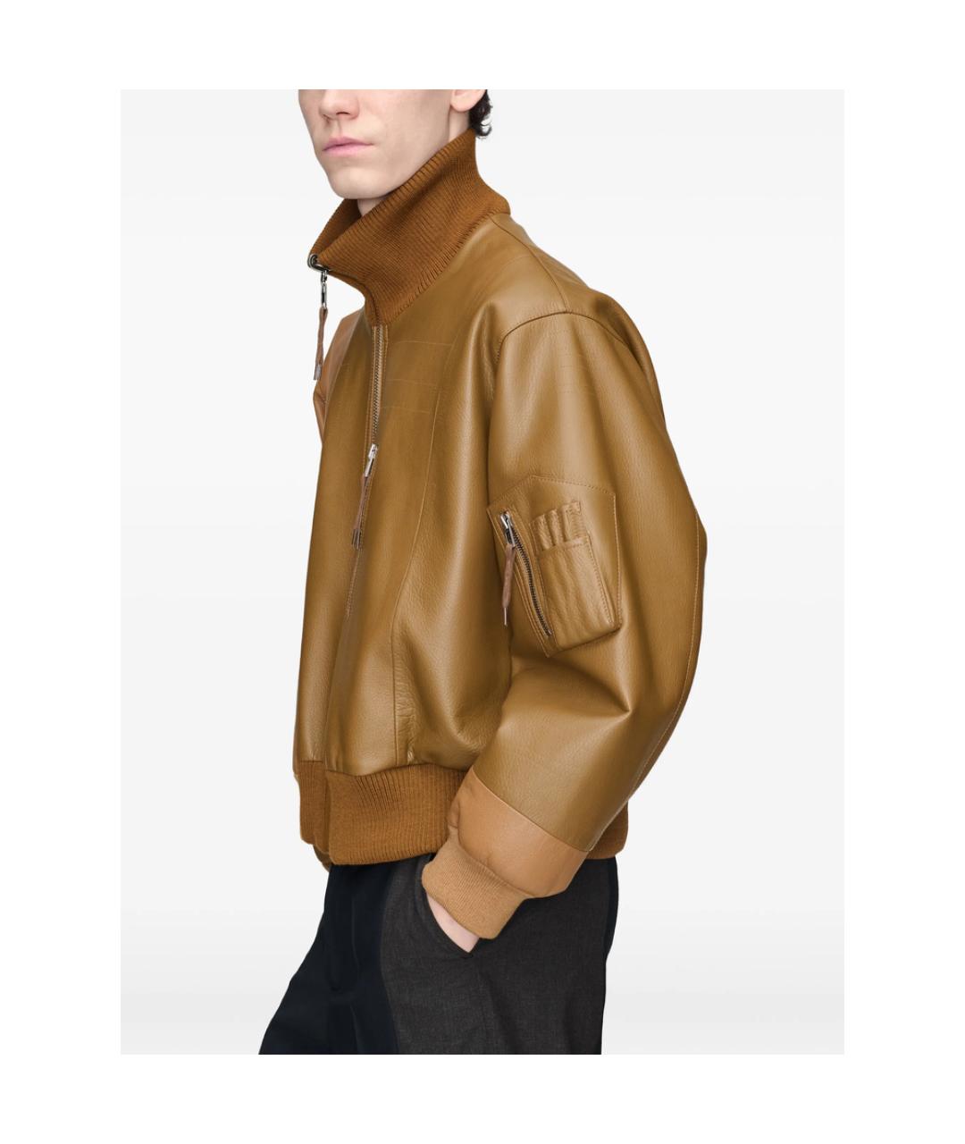 MAISON MARGIELA Бежевая кожаная куртка, фото 4