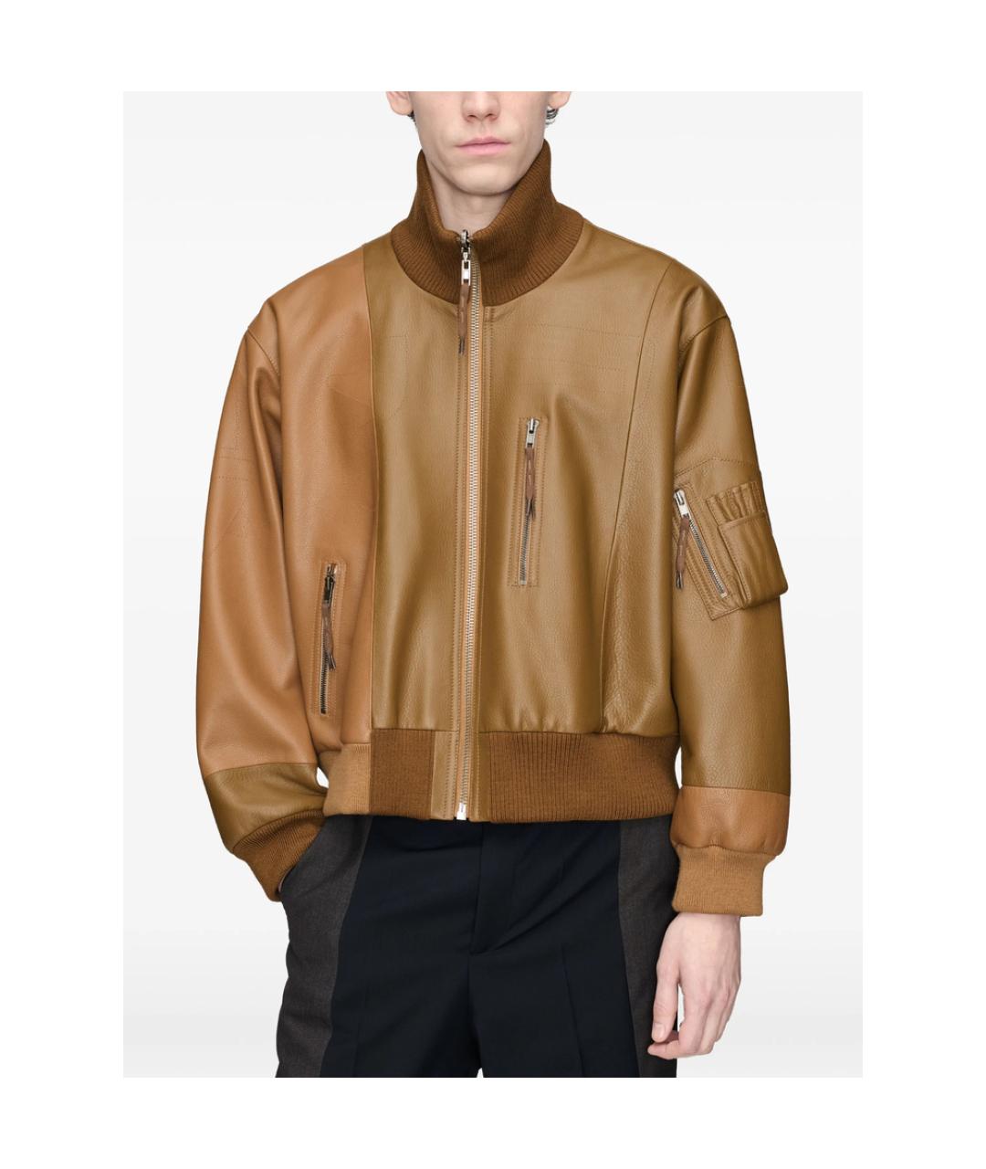 MAISON MARGIELA Бежевая кожаная куртка, фото 3