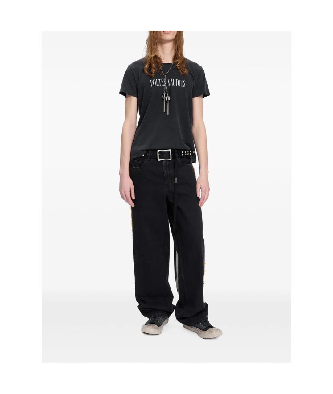 ANN DEMEULEMEESTER Серая хлопковая футболка, фото 4