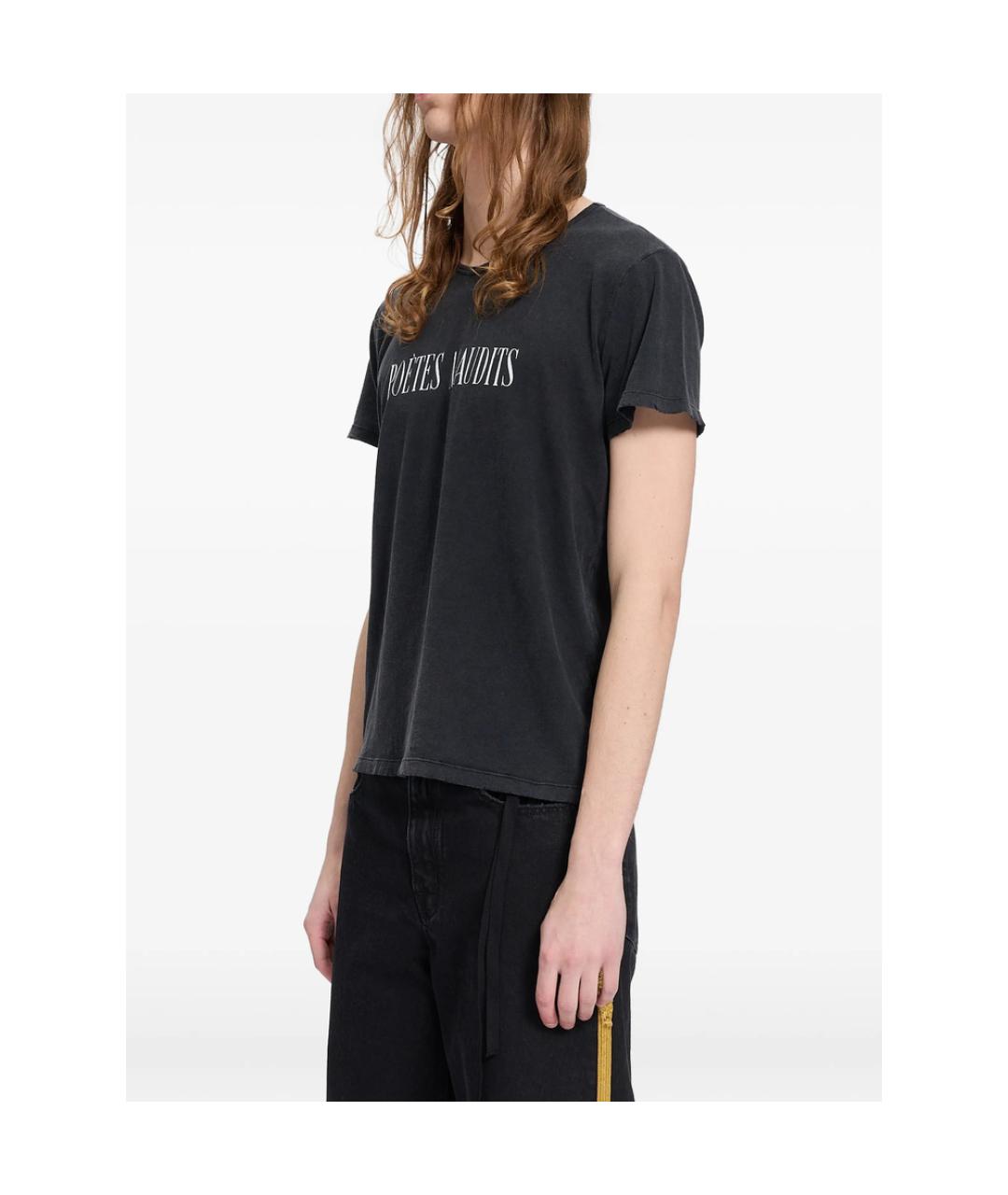 ANN DEMEULEMEESTER Серая хлопковая футболка, фото 3