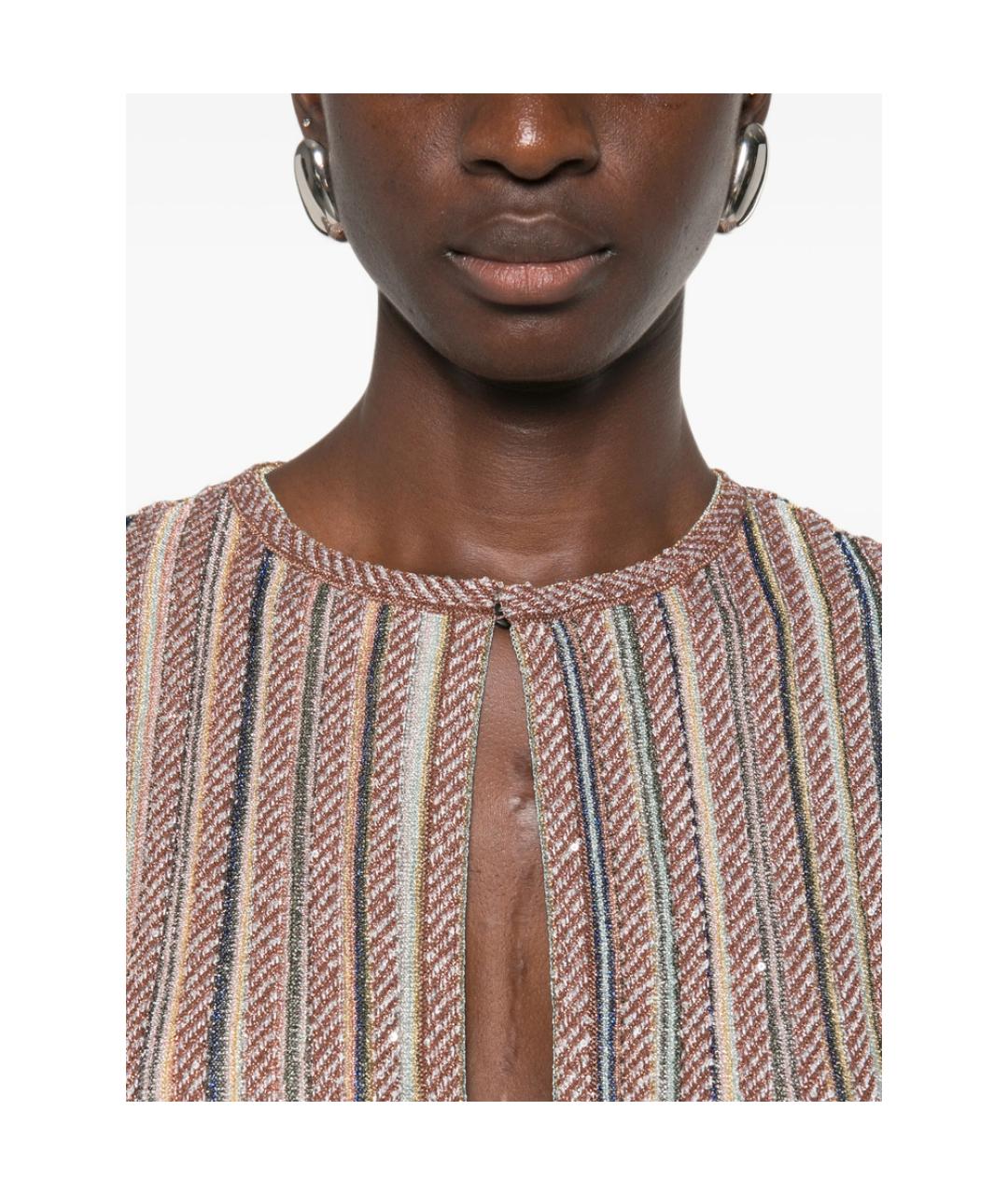 MISSONI Бежевое полиэстеровое коктейльное платье, фото 2
