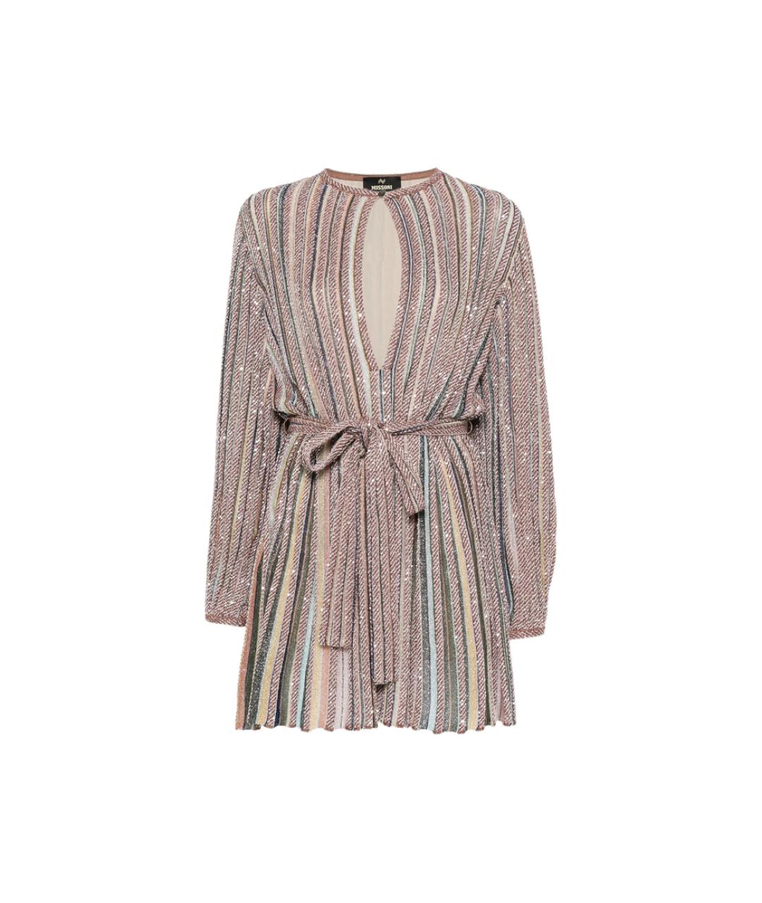 MISSONI Бежевое полиэстеровое коктейльное платье, фото 1