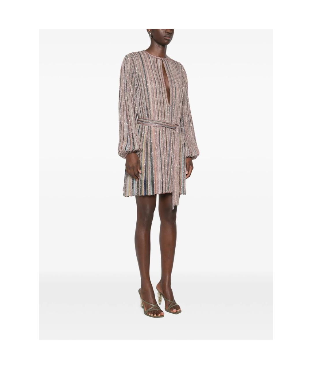 MISSONI Бежевое полиэстеровое коктейльное платье, фото 3
