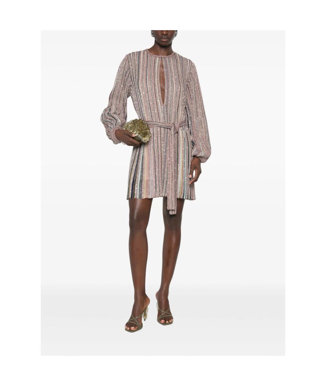 MISSONI Бежевое полиэстеровое коктейльное платье, фото 5