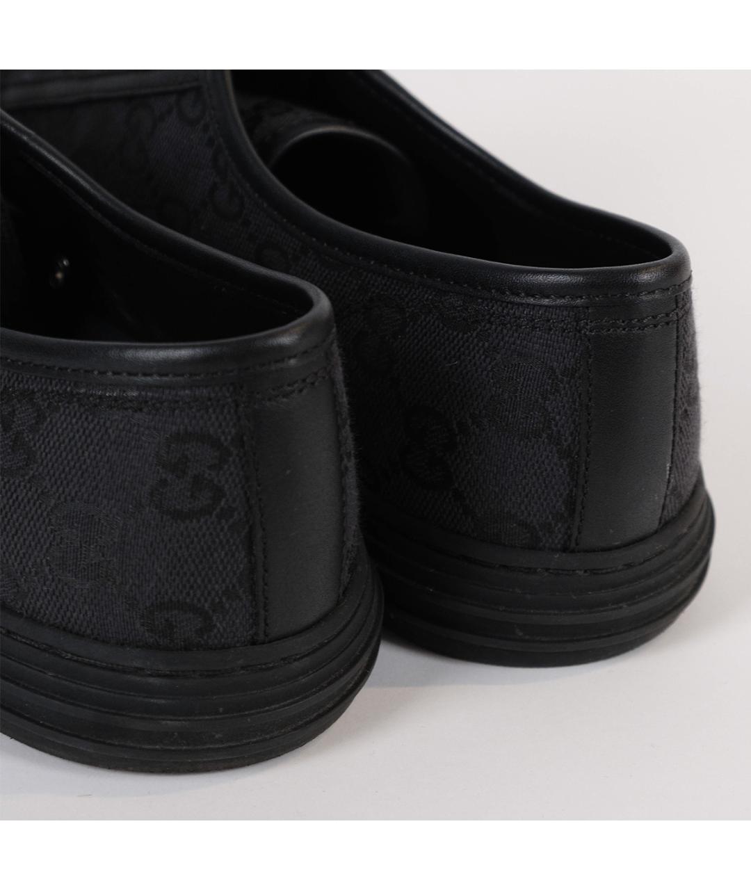 GUCCI Черные текстильные низкие кроссовки / кеды, фото 6
