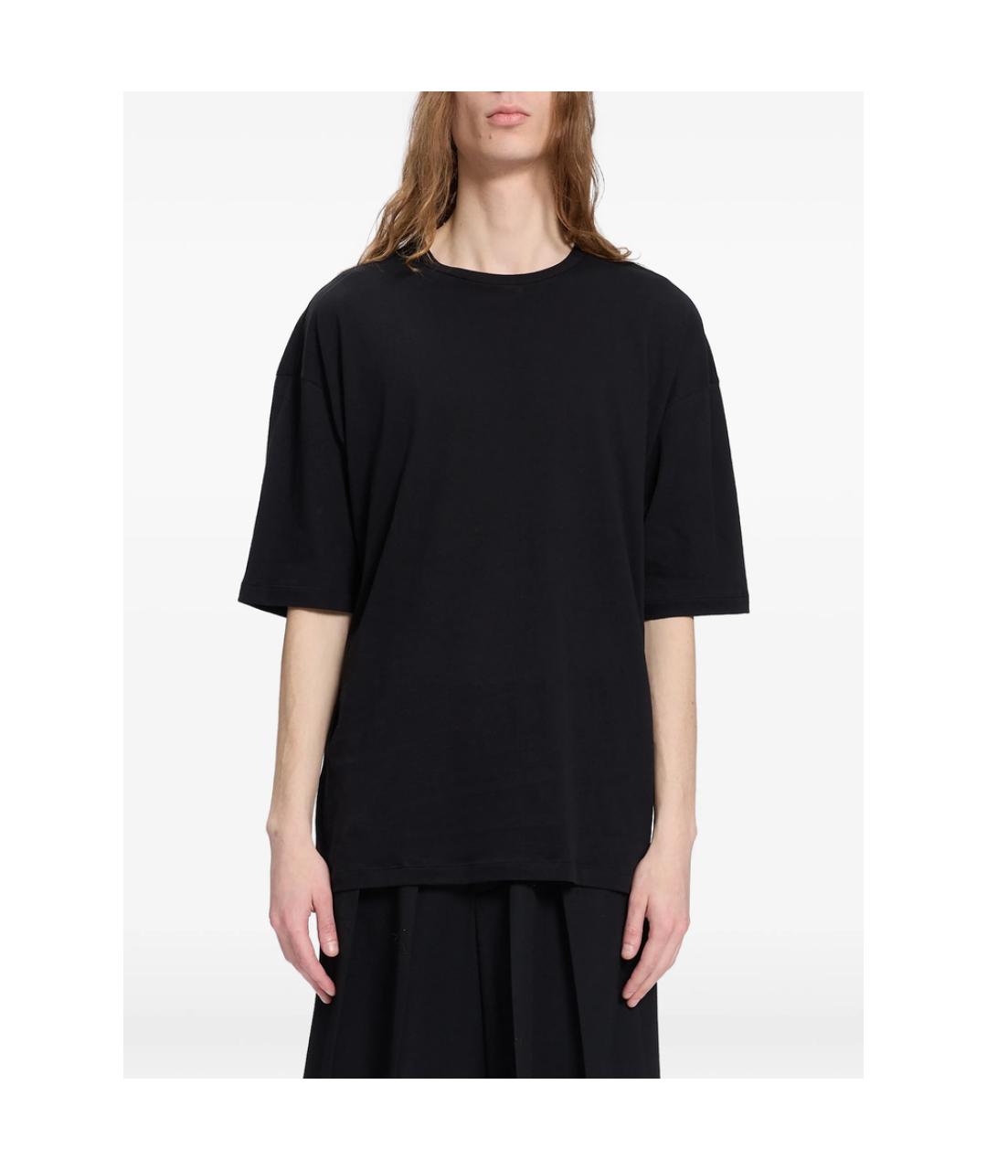 ANN DEMEULEMEESTER Черная хлопковая футболка, фото 1