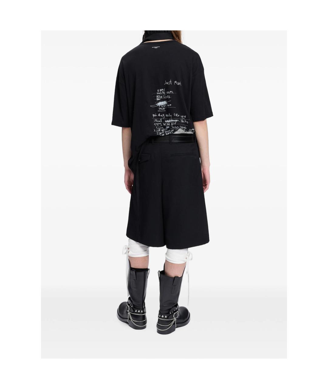 ANN DEMEULEMEESTER Черная хлопковая футболка, фото 2
