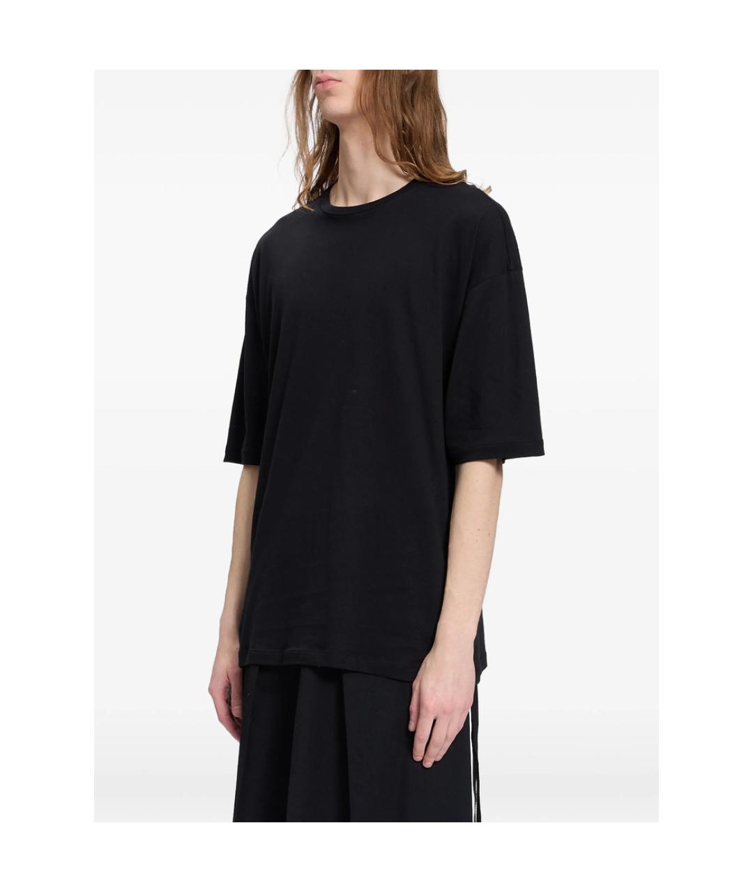 ANN DEMEULEMEESTER Черная хлопковая футболка, фото 3