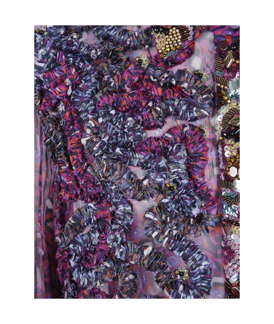 DRIES VAN NOTEN Фиолетовая вискозная рубашка, фото 3