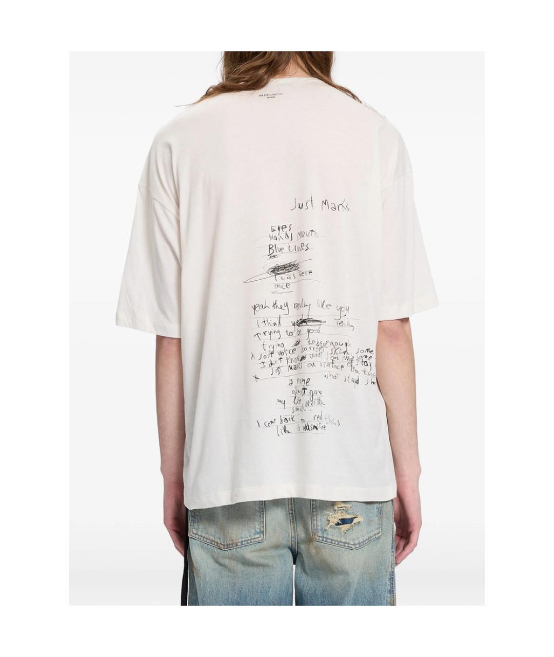 ANN DEMEULEMEESTER Белая хлопковая футболка, фото 2