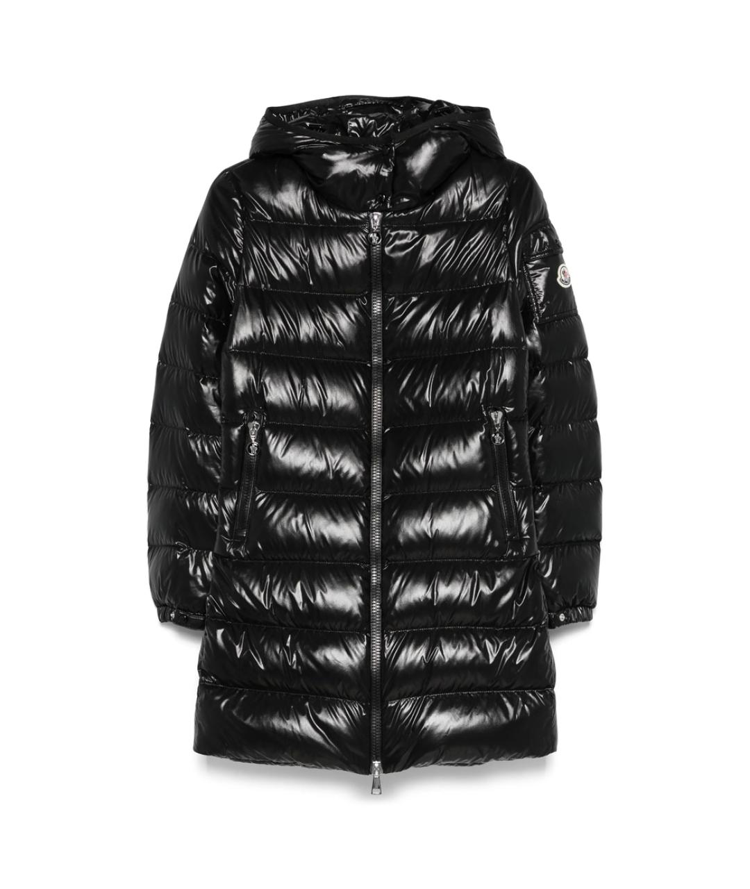 MONCLER Черный полиамидовый пуховик, фото 1