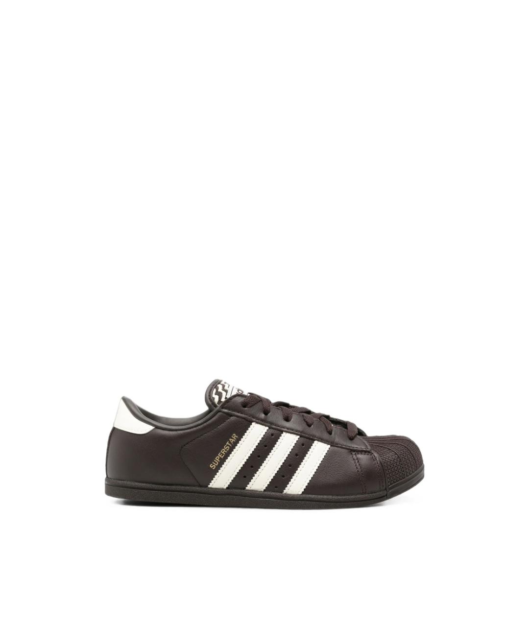 ADIDAS Черные кожаные кеды, фото 1