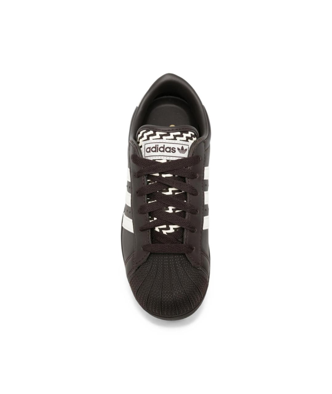 ADIDAS Черные кожаные кеды, фото 2