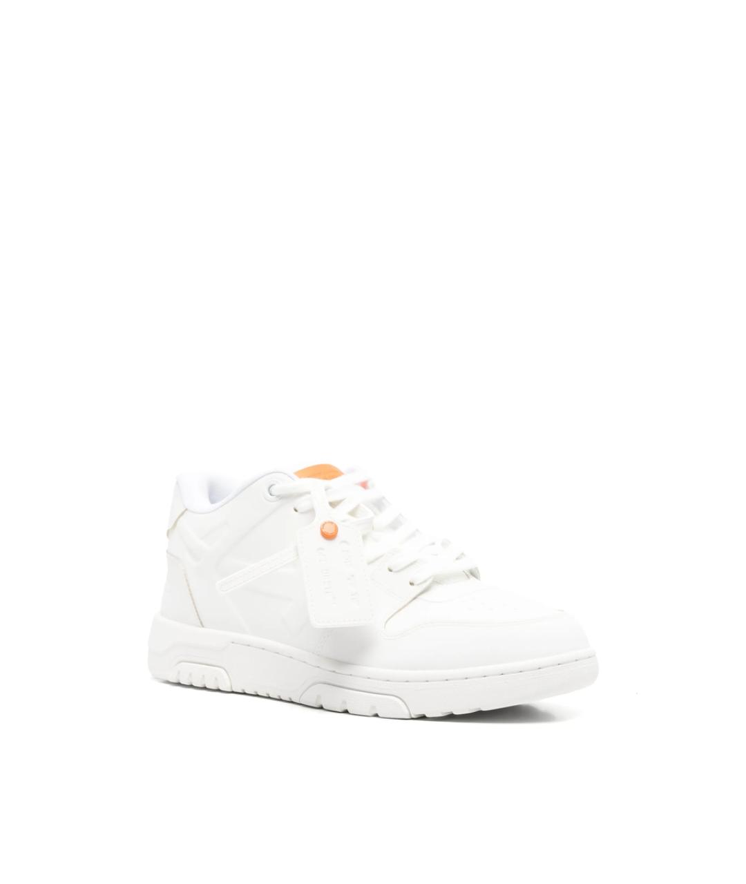 OFF-WHITE Белые кожаные низкие кроссовки / кеды, фото 4