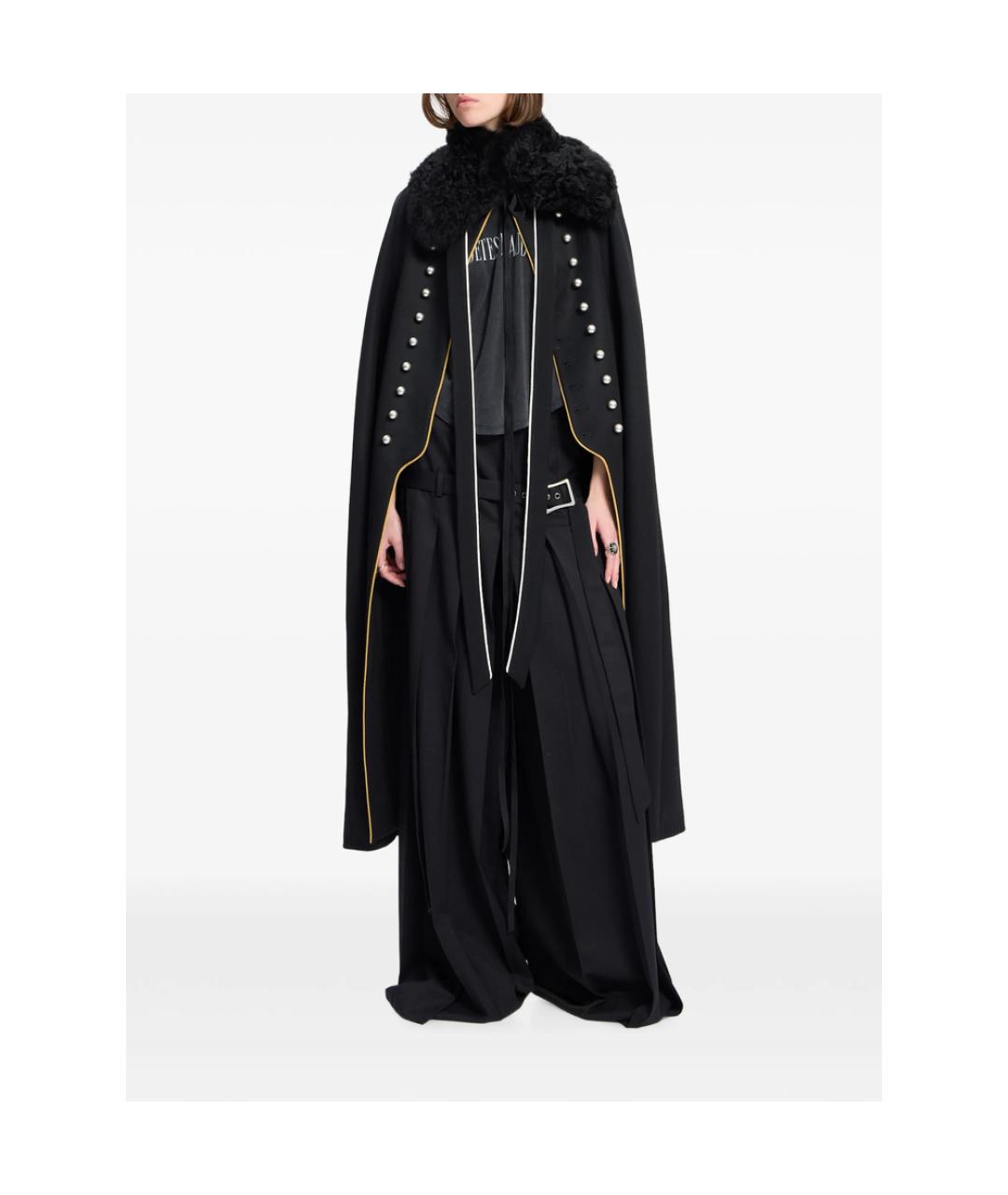 ANN DEMEULEMEESTER Черная хлопковая футболка, фото 4