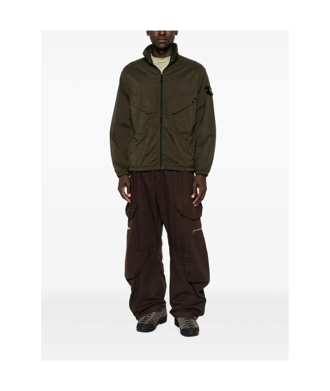 STONE ISLAND Зеленая полиэстеровая куртка, фото 5
