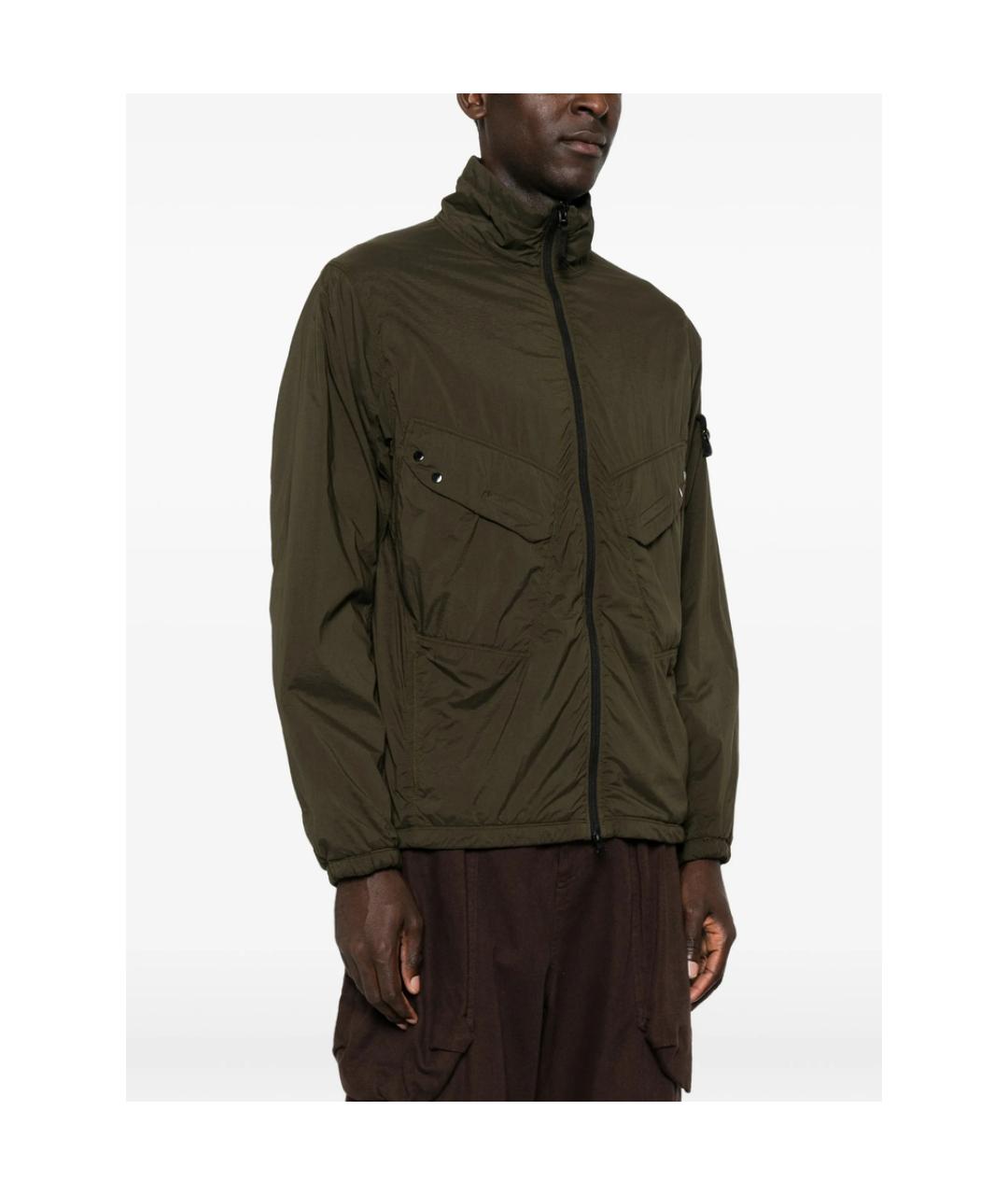 STONE ISLAND Зеленая полиэстеровая куртка, фото 2